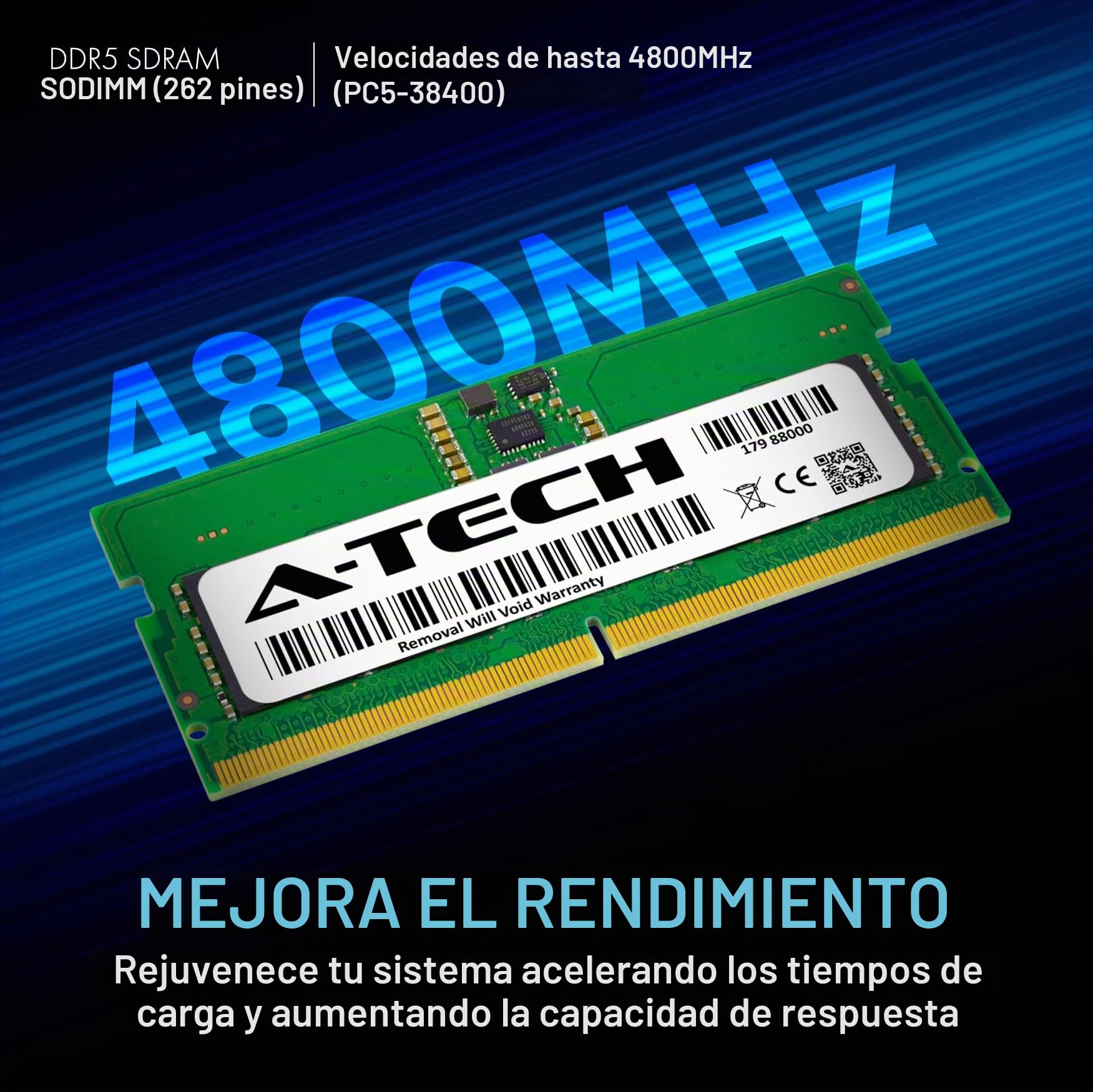 Amazon.com: A-Tech 8GB DDR5 4800MHz PC5-38400 CL40 SODIMM 1.1V